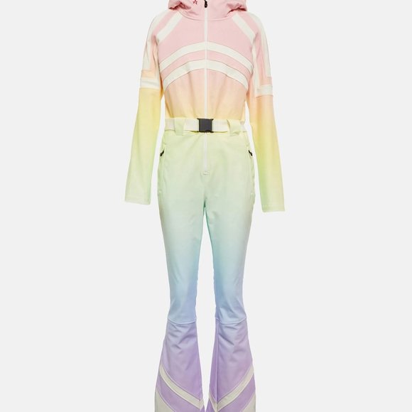 Tignes One Piece Pastel Rainbow Ombré Ski Suit - Picture 4 of 16